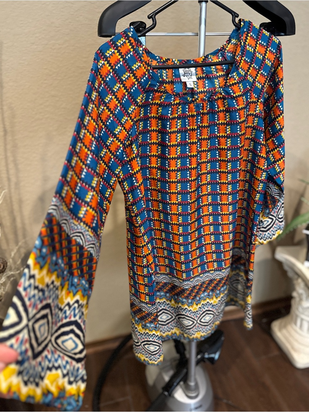 ivy jane Multicolor Geometric Long-Sleeve Shift Dress